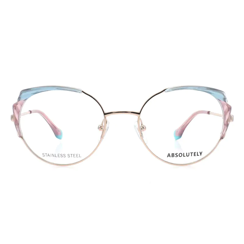 Montatura in metallo combinato in acetato con motivo 3D